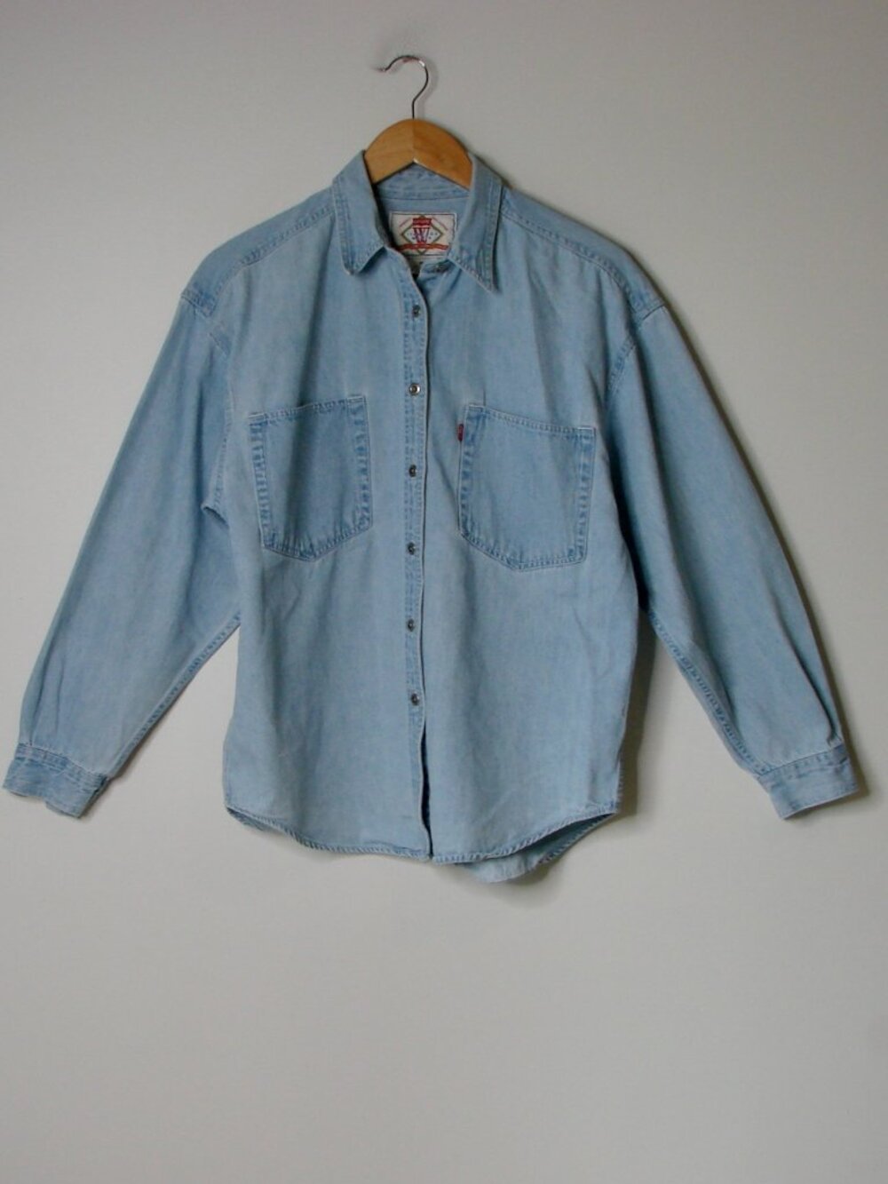 Vintage 90s Levi's Denim Shirt Button Up Shacket Oversized Utility Retro Medium